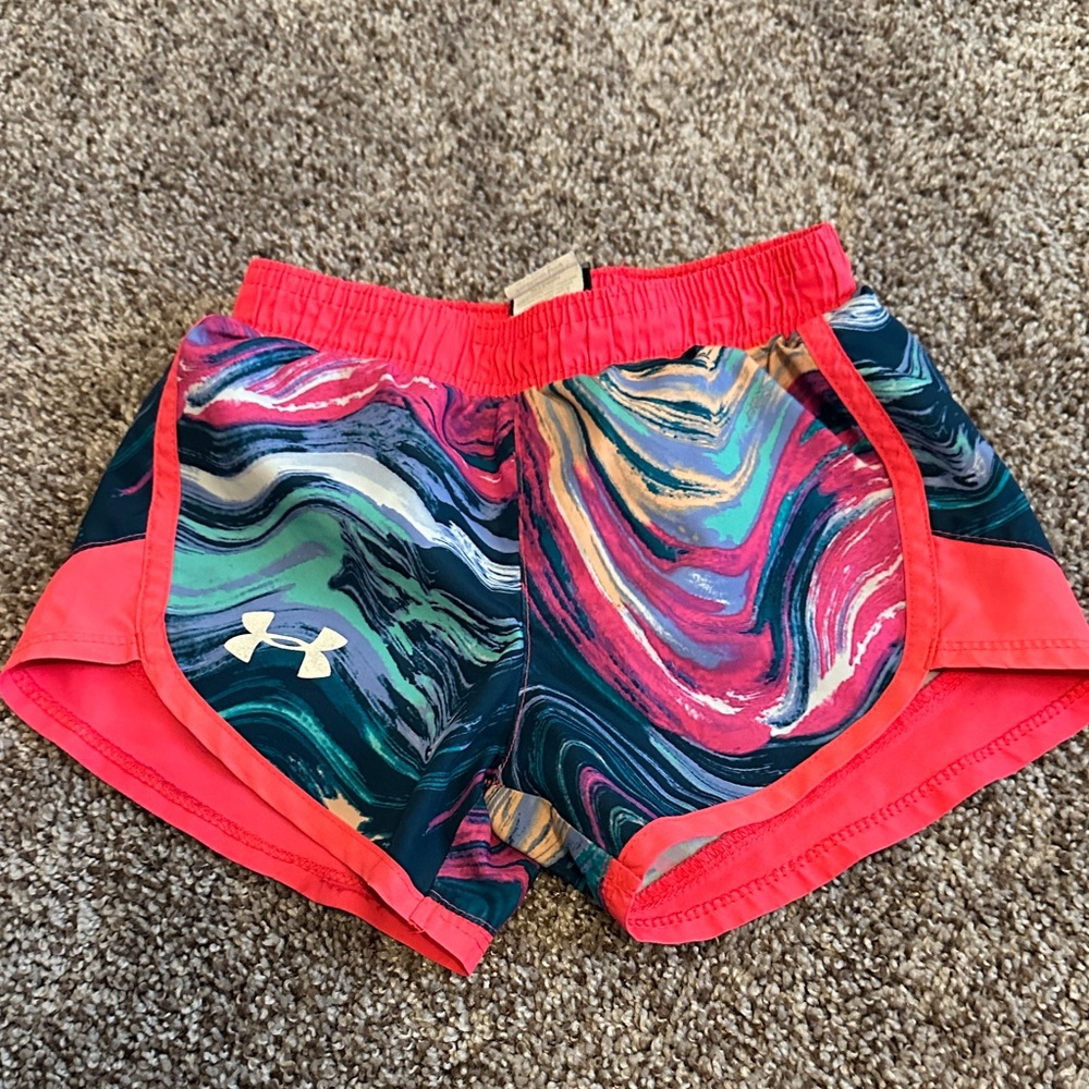 Under Armour Kids Swirl Pattern Shorts - Pink and Blue